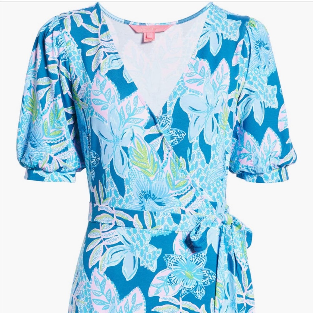 Lilly Pulitzer Kessler Wrap Dress, Size Large - Picture 7 of 7